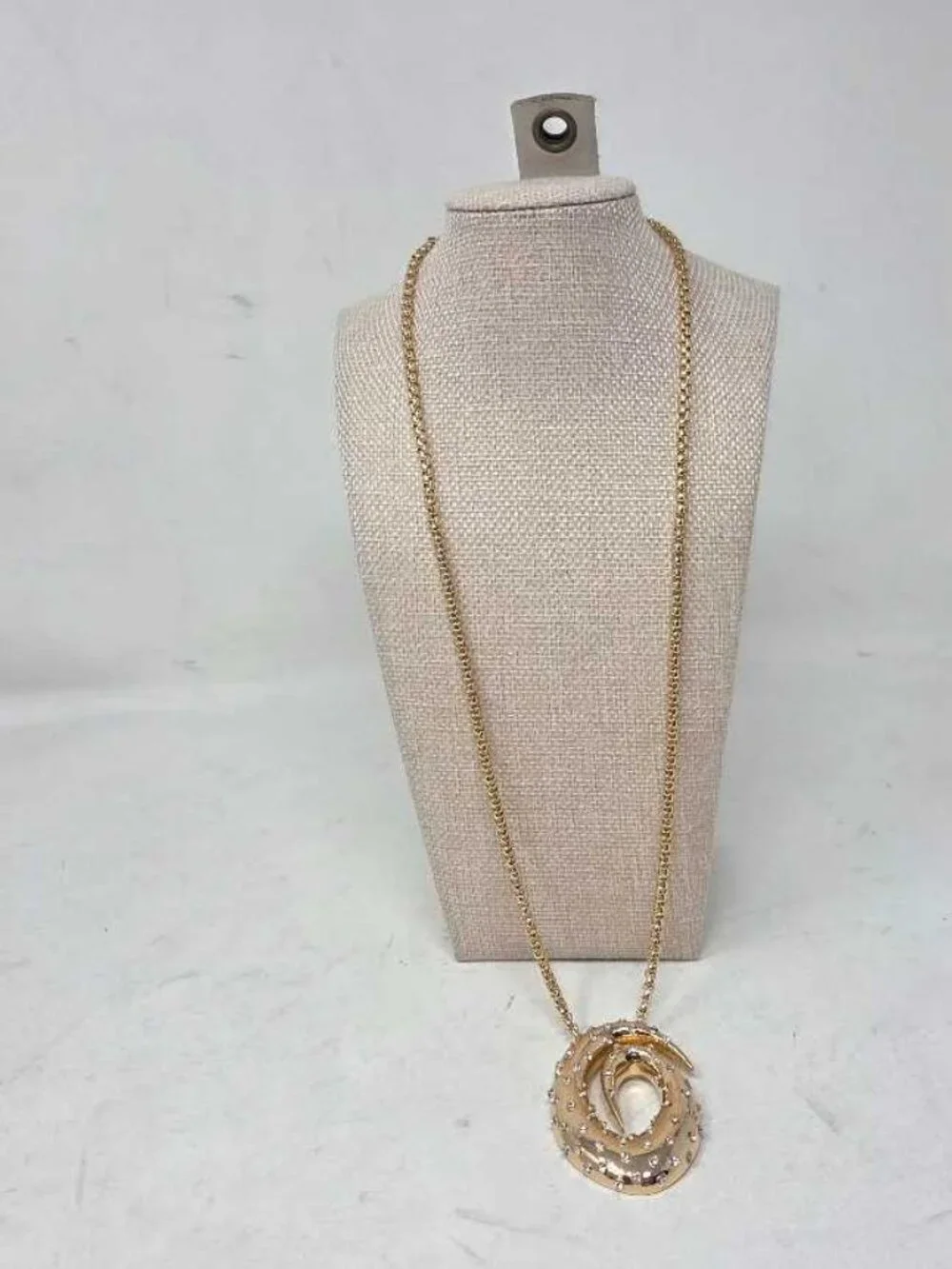 New Anthropologie glitz swirl gold pendant statement necklace